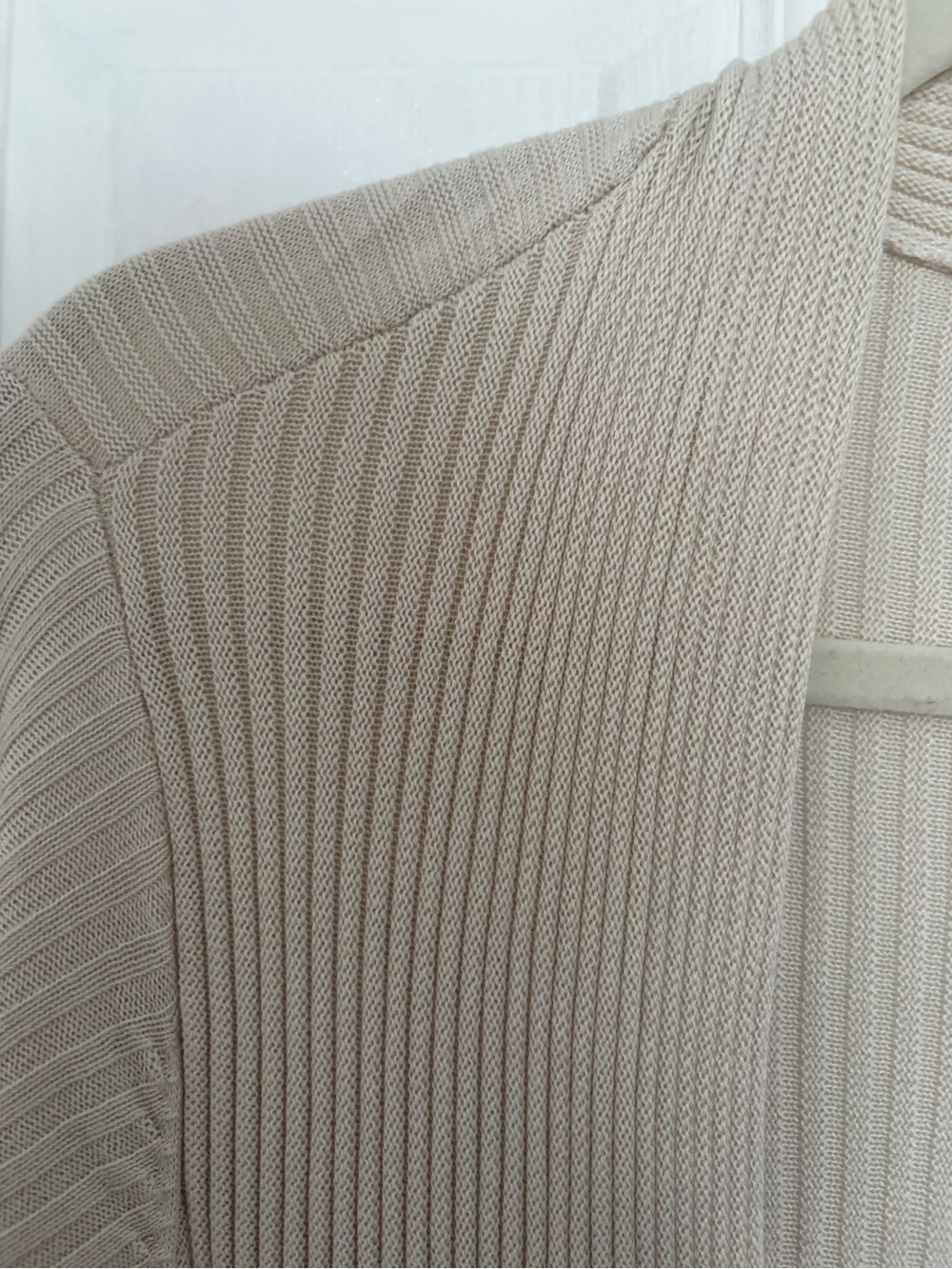 Chico's Cream Ribbed Open-Front Cardigan #417 - Picture 4 of 7